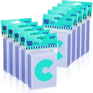 COLQU Clear Card Sleeves 100 pcs per Pack Top Loading TCG and Sport Card Protectors Standard Size for Trading Card Games