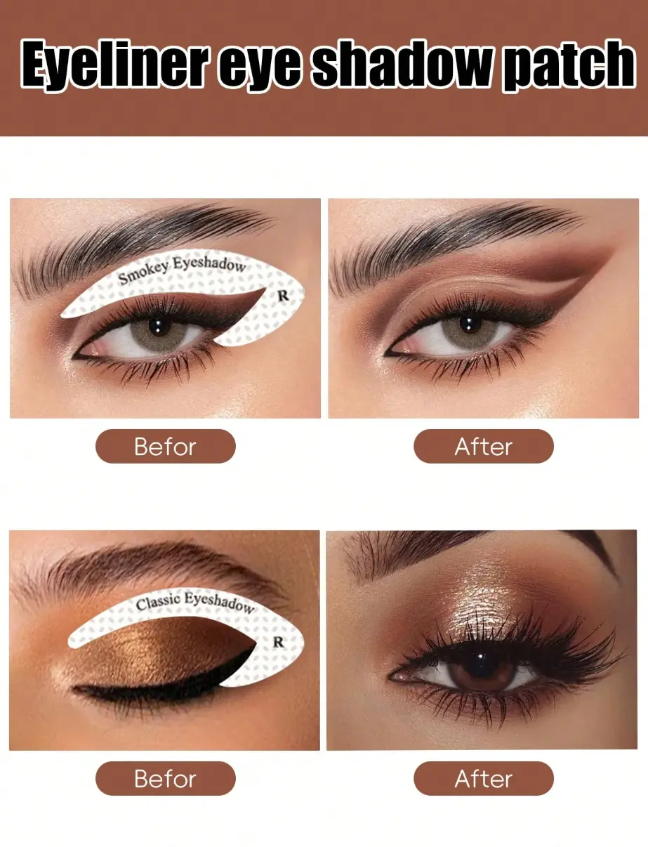 Beginner Friendly Eye Makeup Guide Stickers Disposable Template Patches for Precise Winged Eye Looks