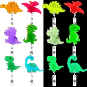 GLOW IN THE DARK DINO BADGE CLIP