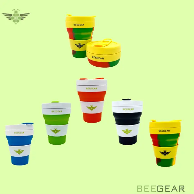 BEE GEAR Silicon Collapsible Tumbler (LJ1008M-B) - Foldable, Portable Tumbler , Easy to Carry, Best for Travel, Camping, Cycling, Kids |