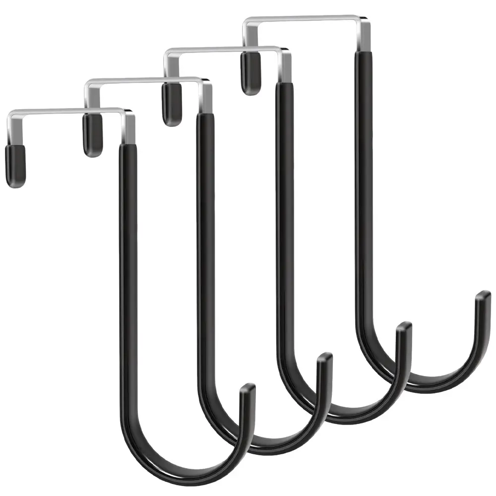 Metal Door Hooks with Silicone Layer, Anti-Slip Floral Hooks, 4-Pack, Coat Hooks for Wall, Backpack Bathroom Hooks, Durable and Stylish, Wall Mount Hook