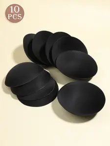 10pcs Reusable Soft Sponge Bra Pads - Invisible Anti-Protrusion Push-Up Cup Design, Cover Patches, Suitable for Bikinis and Summer Beachwear, Strapless Women's Bras, Seamless Inner Wear, Lightweight Lifting Pads, Discreet Everyday Underwear Chest Pads Fit