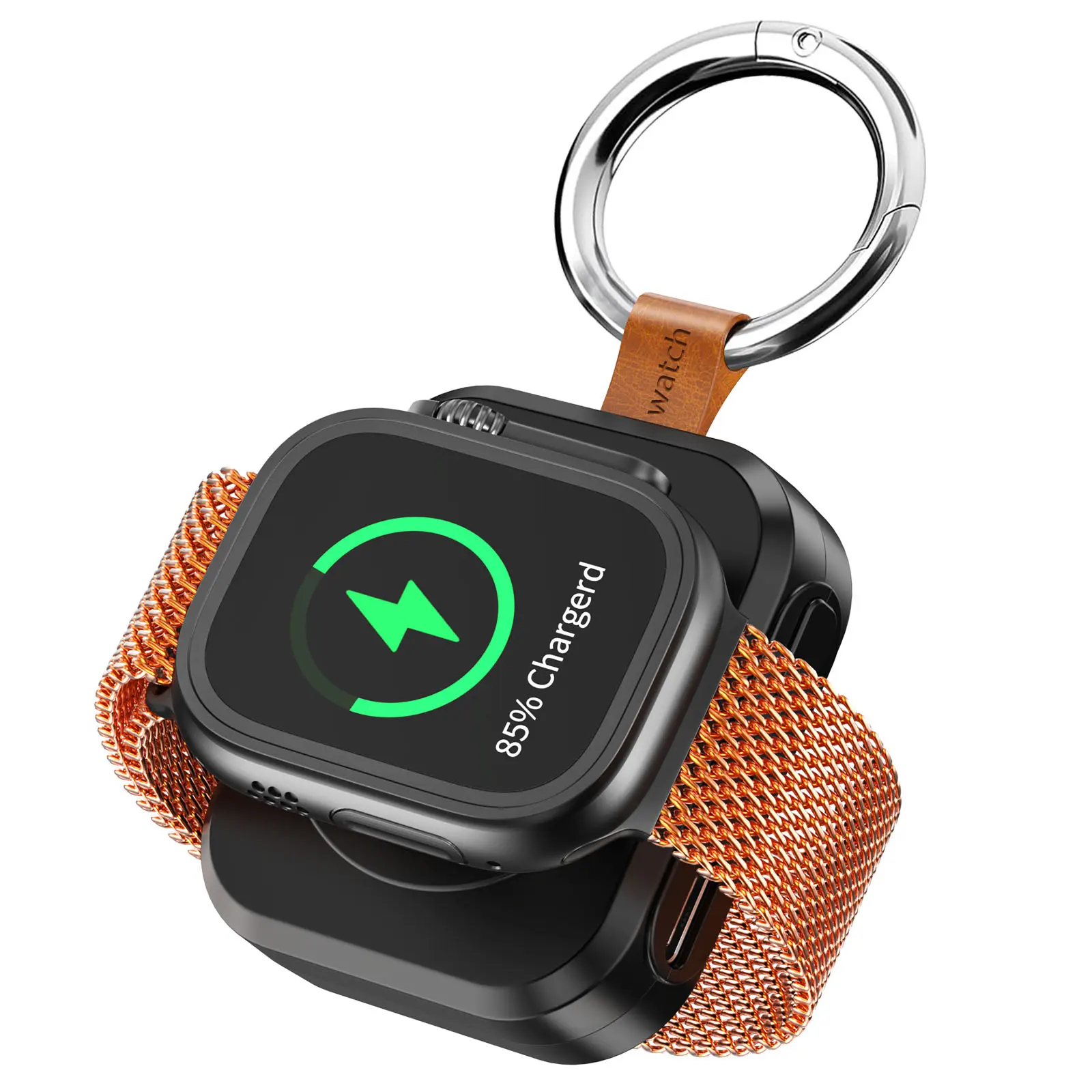 Portable Charger for iWatch,Wireless Magnetic iWatch Charger 1200mAh , Travel Keychain Accessories Smart Chargers for Apple Watch Series 11/10/9/8/7/6/SE/5/4/3/2/1/UItra/UItra 2