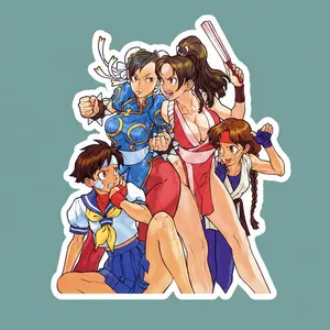 Iconic Street Fighter Female Characters Art Sticker