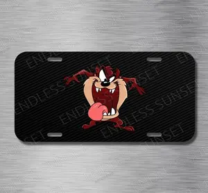 Taz Tasmanian Devil Looney Tunes Cartoon  License Plate Front Auto Tag T