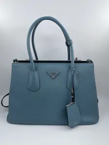 Pre-owned PRADA LEATHER Shoulder Bags BLUE TOTE SHOULDER BAG