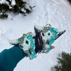 Car Freshie- BULL WITH LEOPARD/TURQUOISE