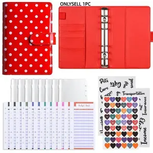 A6 Retro Polka Dot Cash Binder, Budget Planning Notebook, Handwriting Journal, Storage Book, Ideal for Saving Money and Organizing
