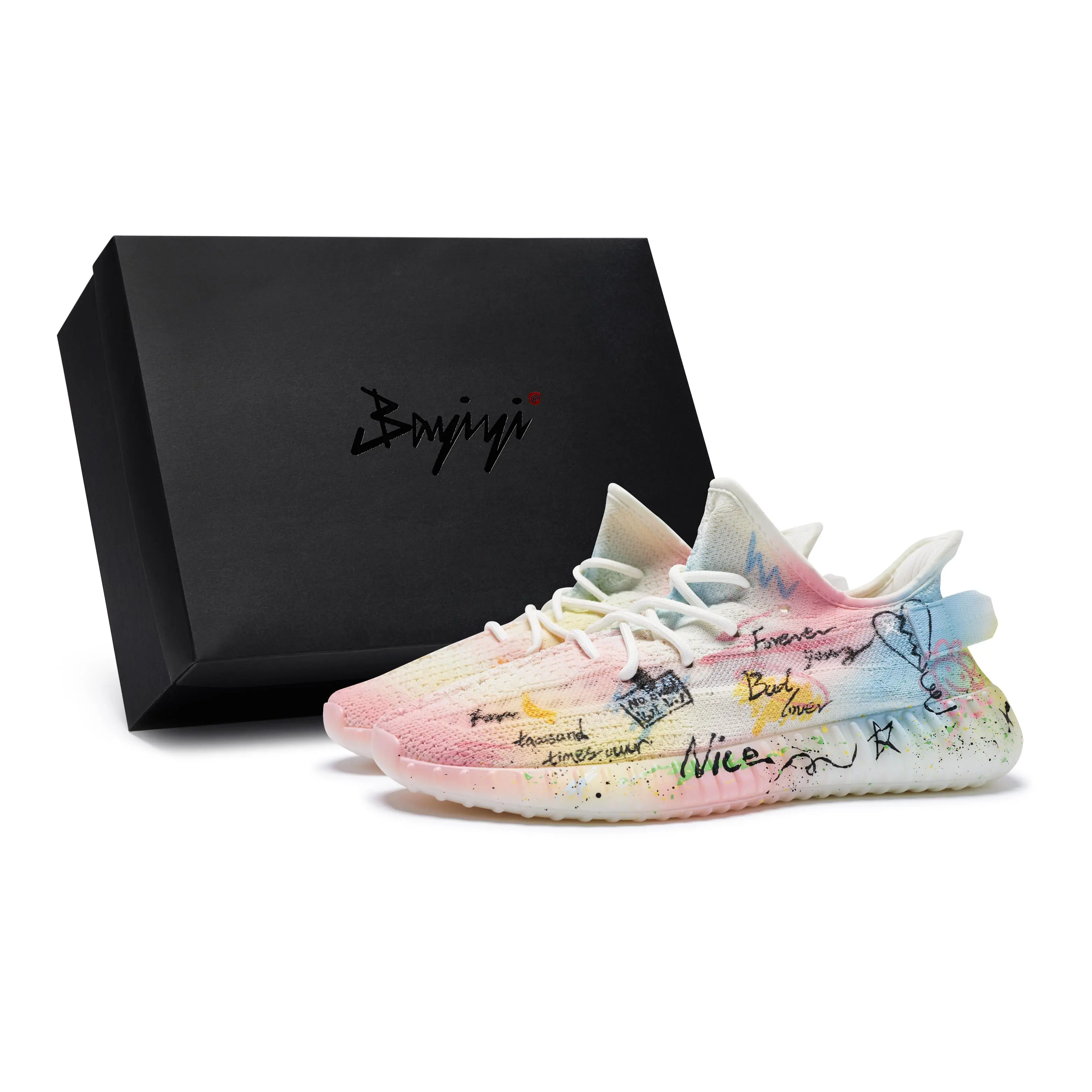 Adidas Originals Yeezy Boost 350 V2 Custom Footwear - Waterproof, Breathable Low-Top Men's & Women's Casual Trainers, House White Official Maison Mihara Trending Shoes