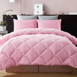 Lightweight Twin Comforter with 1 Pillow Sham - 2 - Quilted Down Alternative Comforter/Duvet Insert for All - Lavender - Twin/Twin XL Size