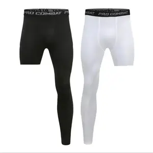 Men Compression Pants Base Layer Exercise Trousers Running Tight Sport Cropped One Leg Leggings Basketball Football Yoga Fitness solid(Sheets)