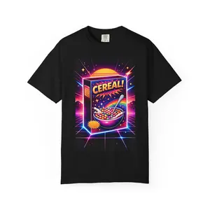 Generic cereal 80’s pop-art style | Garment-Dyed T-Shirt- Vibrant Colors