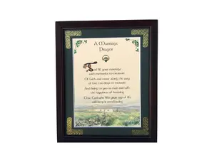 Peter Townsends Irish MPF8X10-A Ivory Italian Glass Photo Frame, 8x10 in., Marriage Prayer Blessing Decor for Prints