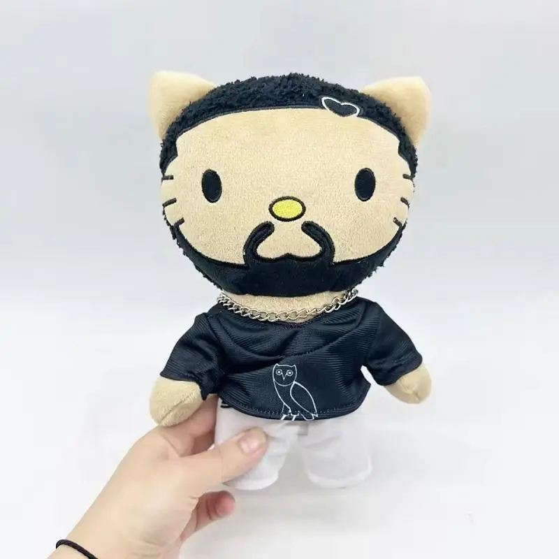 24cm Drake Plush Doll with Black Casual Suit Plush Doll Figure Stuffed Toys Cute Boys Girls Christmas Gift