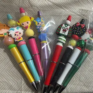 4 pc beaded pens with focals set