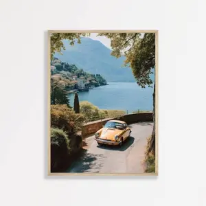 [Sale off up to 65%][Free Ship][No Frame] Retro Italy Porsche Poster, Vintage Oil Painting Style Poster, Car Wall Art for Classic Decor