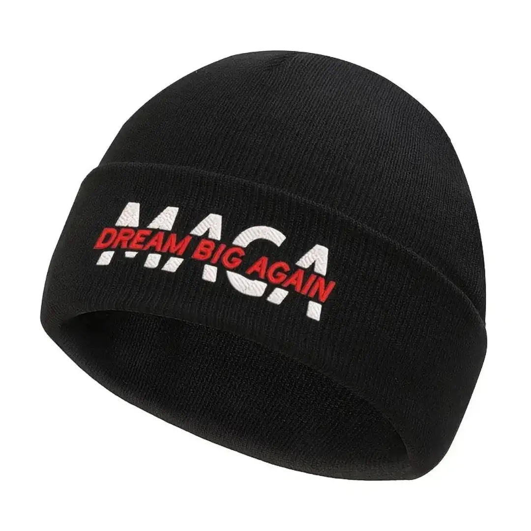 MAGA Dream Big Again Embroidered Knit Beanie (Black)