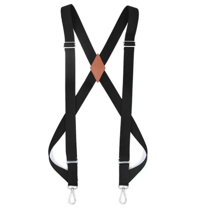 Mens Suspenders Side Clip Suspenders Adjustable Elastic X Back Style Suspenders with Swivel Hooks Durable Polyester