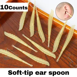 10 Counts Leaf Shape Ear Picks for Gentle & Safe Cleaning , Soft Tip for Safe Cleaning, Compact for Travel Use, Gentle Cleaning Experience