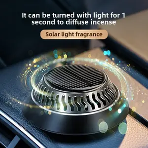 U01 Solar Metal UFO Car Aroma Diffuser with Wooden Adsorption Pad - Neutralizing odors, dashboard decoration, high-quality automotive interior accessories, refreshing cockpit fragrance, modern car decoration, essential for car enthusiasts