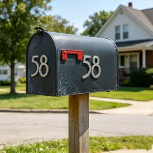 5 Inch Self-Adhesive House Number Sign, Stainless Steel Acrylic Address Plate, Easy Installation, Outdoor Home Decor, Garden Mailbox Decoration