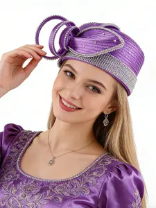 Wedding Bridal Church Party Derby Hats for Women Bow Formal Bowler Hat Brimless Fascinator Flat Top Fedora Hats Unique Design Bridal Perfect Fit