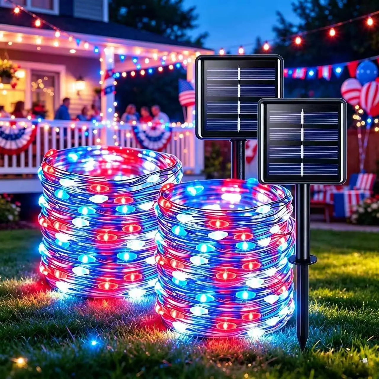 2-Pack Outdoor Waterproof Solar String Lights | 39FT 100 LEDs Each, 8 Modes Copper Wire Fairy Lights for Yard, Patio, Garden & Christmas Decor