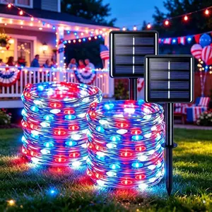 2-Pack Outdoor Waterproof Solar String Lights | 39FT 100 LEDs Each, 8 Modes Copper Wire Fairy Lights for Yard, Patio, Garden & Christmas Decor