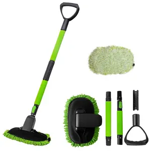 Car Washing Mop Long Handle Scratch-Free Replacement Head Car Wash Brush Chenille Microfiber Car Cleaning Tools Auto Accessories