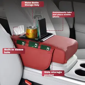 Car Multi-Functional Armrest Box Pad, Expandable Storage Box, Fits Most Car Models, with Cup Holder & Phone Slot, Multifunctional Car Organizer