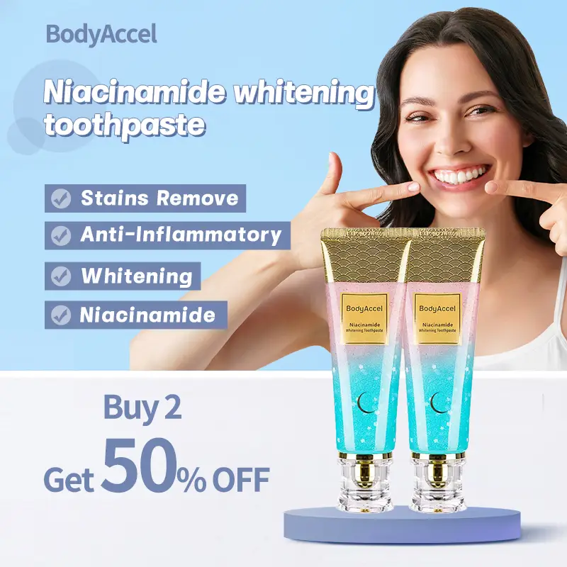 BodyAccel Whitening Toothpaste Probiotic , Free of Fluoride, Nicotinamide, Anti plaque, Oral Health Management Teeth Whitening Solution-JZ