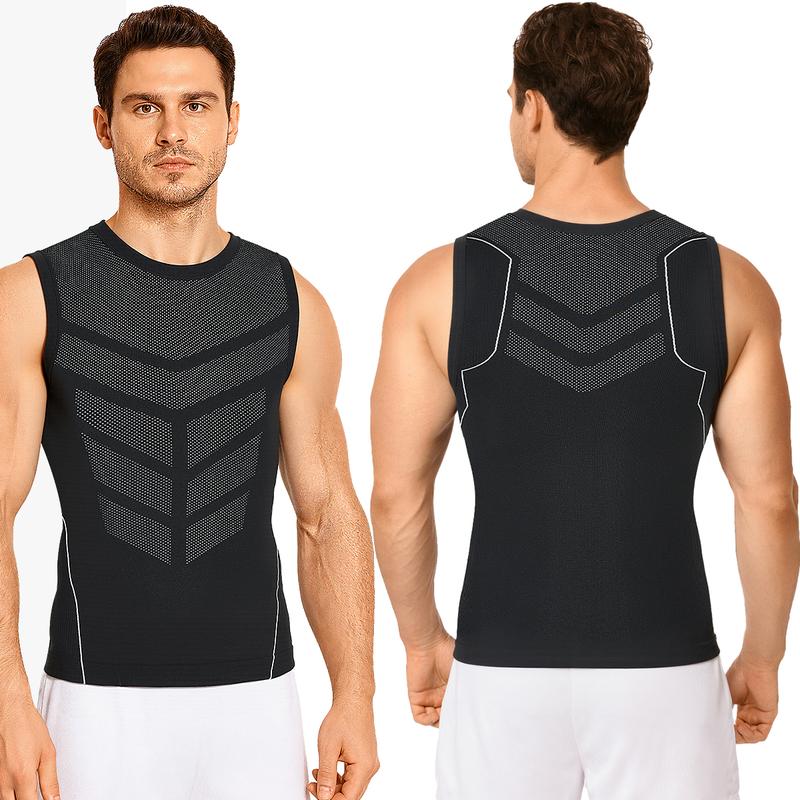 Nebility Mens Seamless Compression Tank Top, Quick-Dry Breathable High-Stretch Athletic Shapewear with Targeted Support for Training & Workouts, Menswear