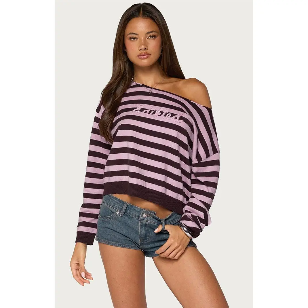 Edikted Women's Campus Striped Knit Sweater