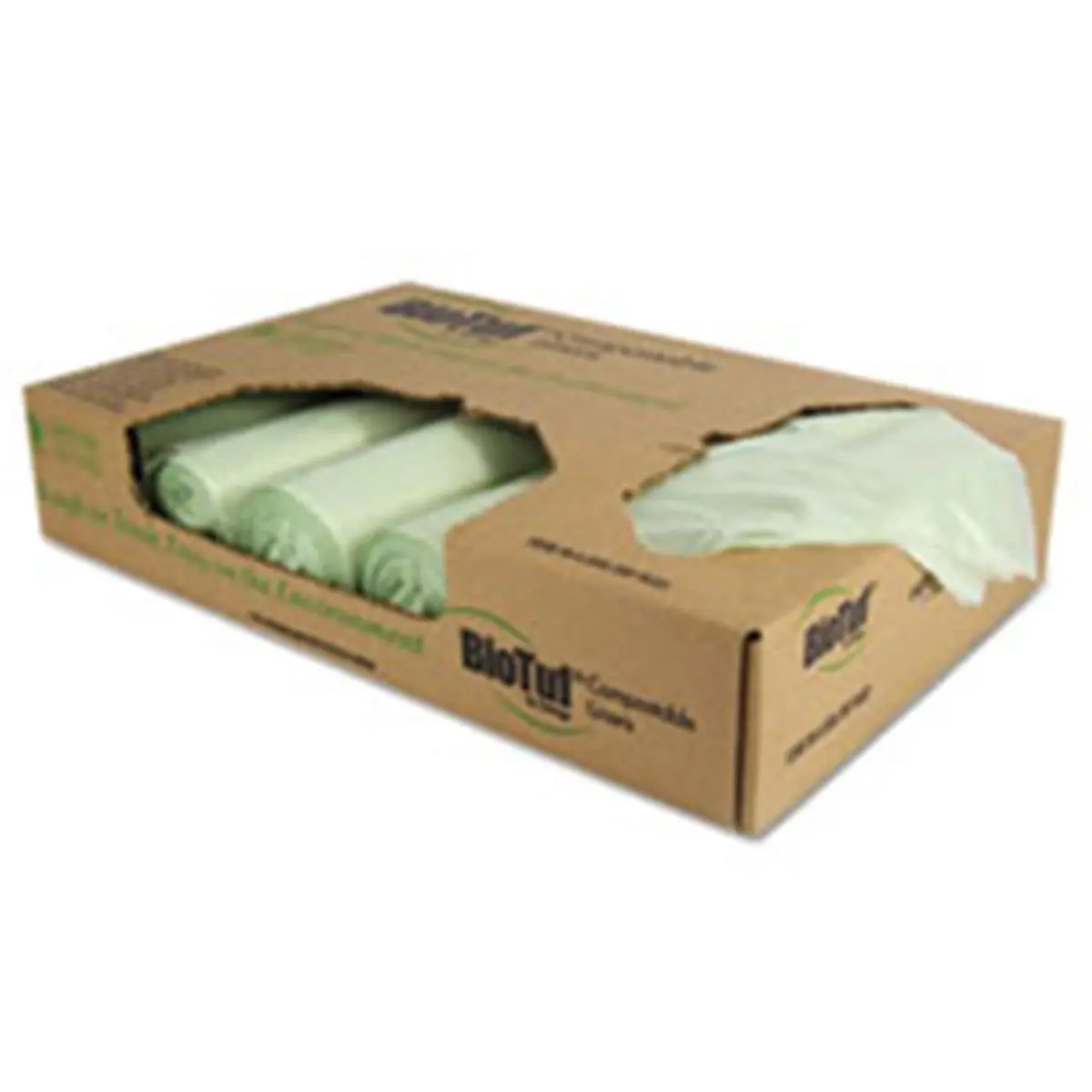 212 MAIN Durable Compostable Extra Strong Trash Bags, Biotuf Film, Tear-Proof, Optimum Lifting Strength, 48 gal, 1 Mil, Light Green, 42" x 48", 100 Pcs Per Kitchen Home Care Case, Tear Resistant