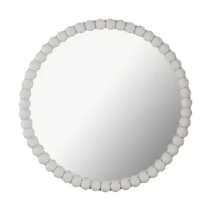 Baria 30" Wooden Round Wall Mirror