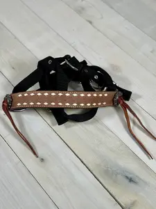 White Buckstitch Rough Out Bronc Halter