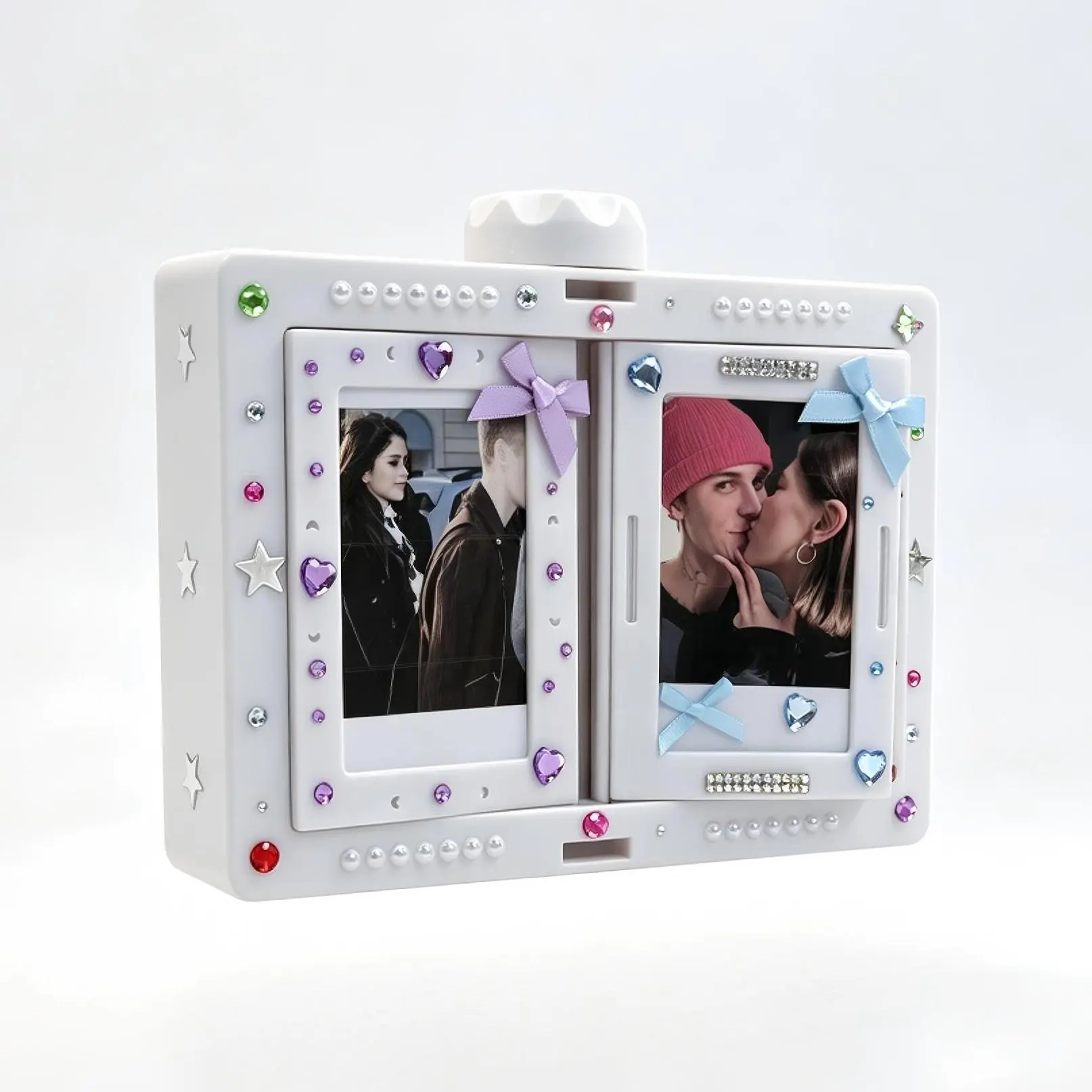 Rotating Flip Instant Photo Frame, Minimalist Lightweight Mini Film Photo Album Holds 24 Pocket Photos, DIY Desktop Memory Display Holder, Modern Tabletop Photo Organizer Decor, Perfect Keepsake Gift for Photo Collectors, Couples & Daily Memorabilia