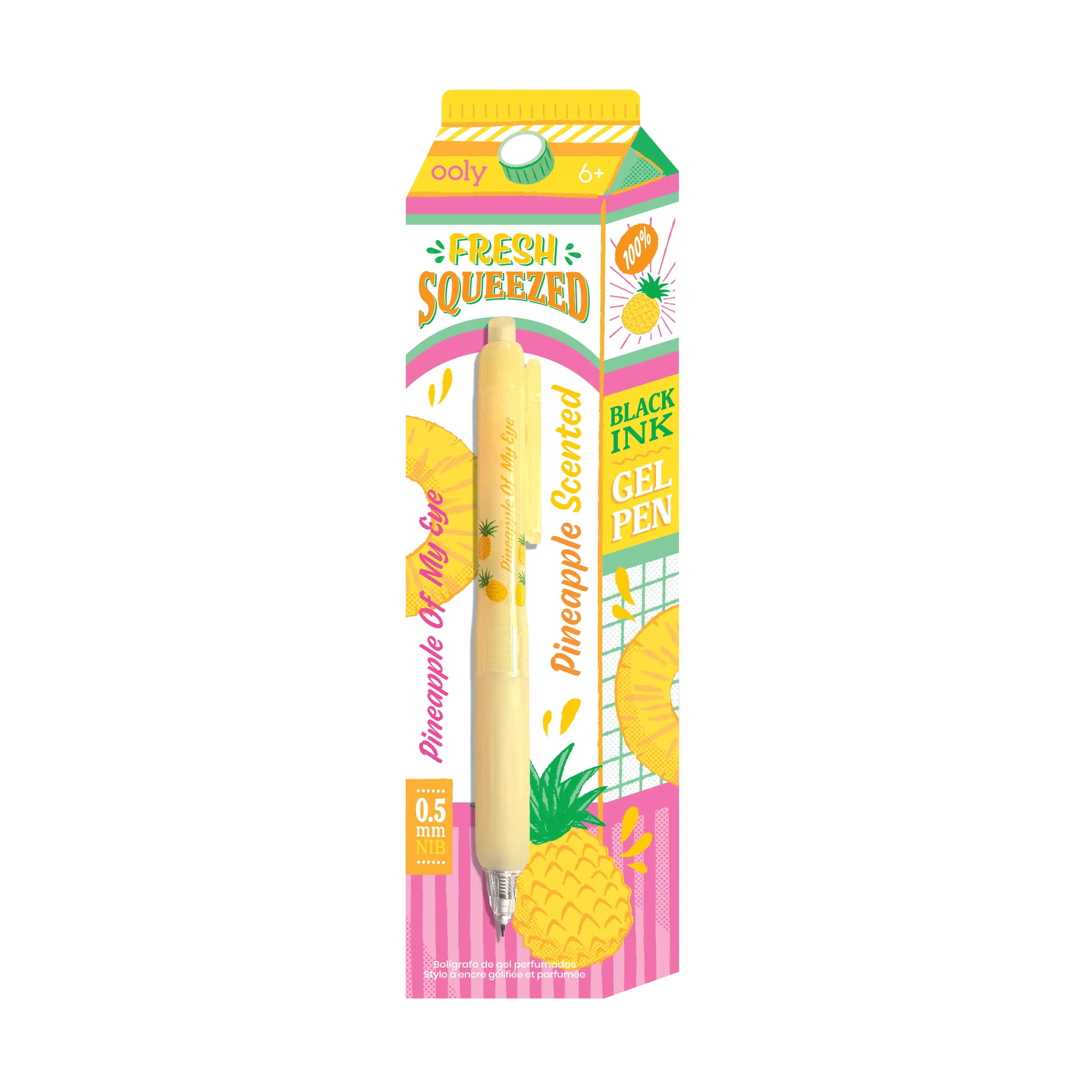 Fresh Squeezed Fruit Scented Gel Pen - Black Ink - Pineapple