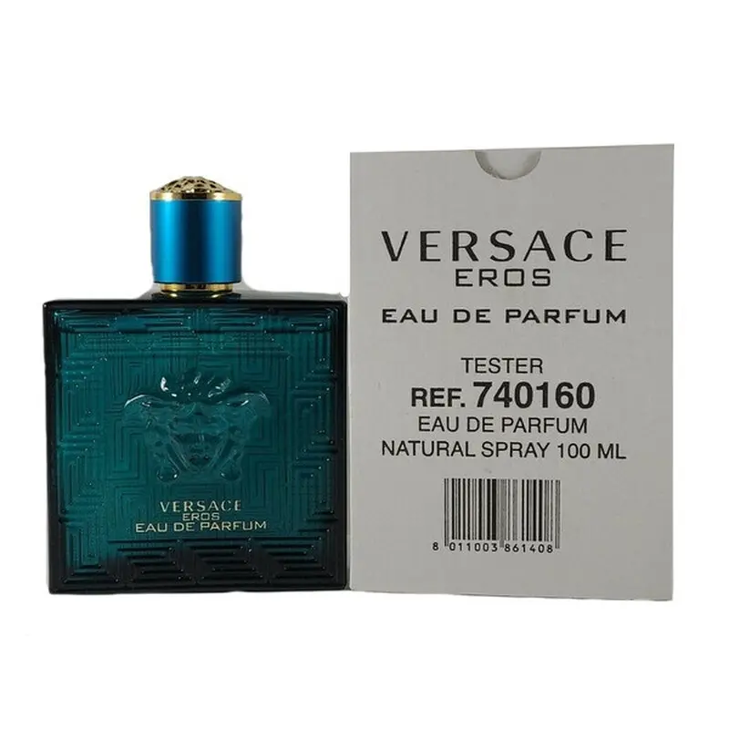 Versace Eros Eau De Parfum Tester for Men, 3.4 oz (100 ml) Fresh Fougere Fragrance, Long-Lasting, All-Seasons, Boosts Confidence and Charisma