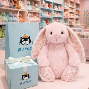 Jellycat Floral Ear Bunny Plush, Cute Bashful Rabbit Stuffed Animal, Soft Bunny Toy with Flower Ears, Baby Gift, Birthday Gift, Easter Plush