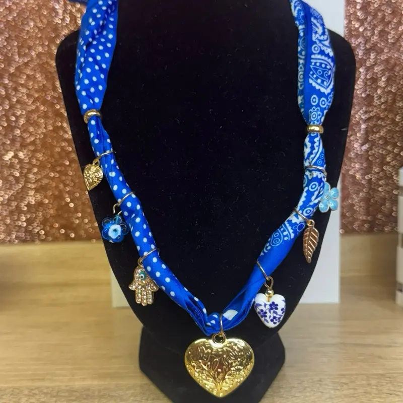 Blue Bandana Necklace