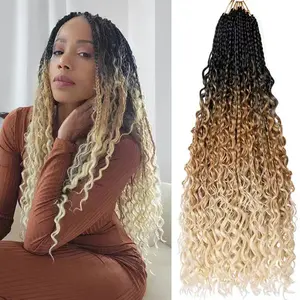 DB- 14" Synthetic Crochet Hair 3 Strand Box Braids Goddess Style Hair Extensions for Women-DB