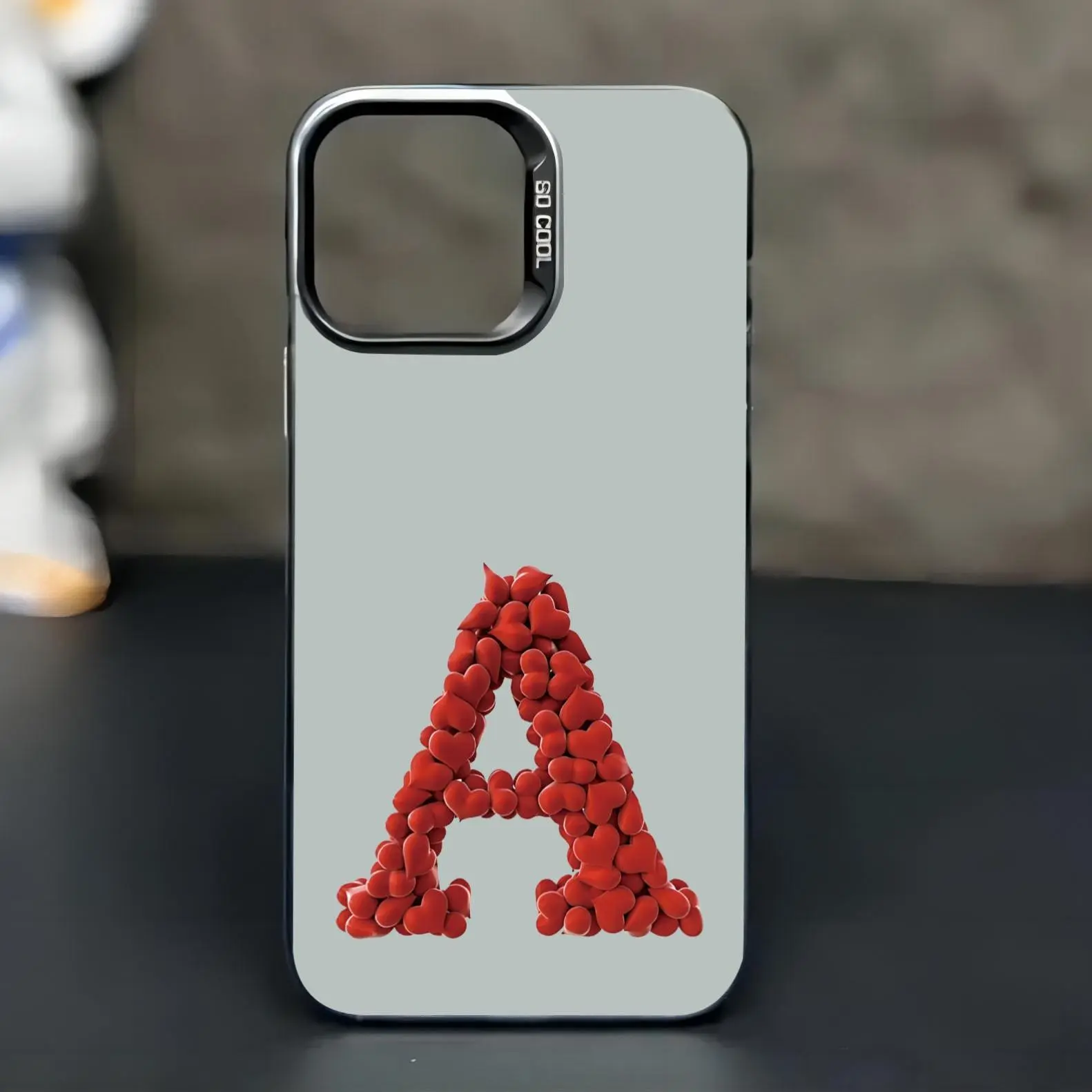 Phone Case - Red Heart Letter A Phone Case, compatible with iPhone 17 16 15 14 13 12 11 PRO MAX PLUS,AIR and iPhone XR XS MAX 7 8Plus 16E SE - A creative, stylish, and minimalist personalized full-coverage protective case, suitable for both men and women.