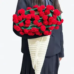 【Best Gift】Rose hand-woven blanket, pure handmade blanket, can be turned into a bouquet of roses blanket,a gift for the object, mother, elders, a special gift