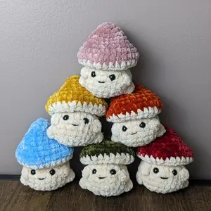 Mushroom Pop It - Crochet Fidget Amigurumi - Handmade Gift