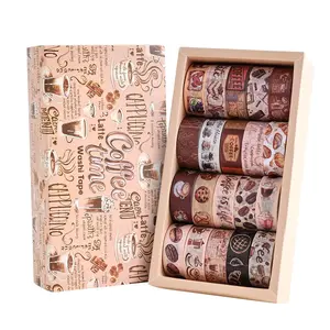 Coffee & Food Pattern Washi Tape Set, 20 Rolls Decorative Stickers, Perfect for Scrapbooking, Bullet Journals, DIY Projects