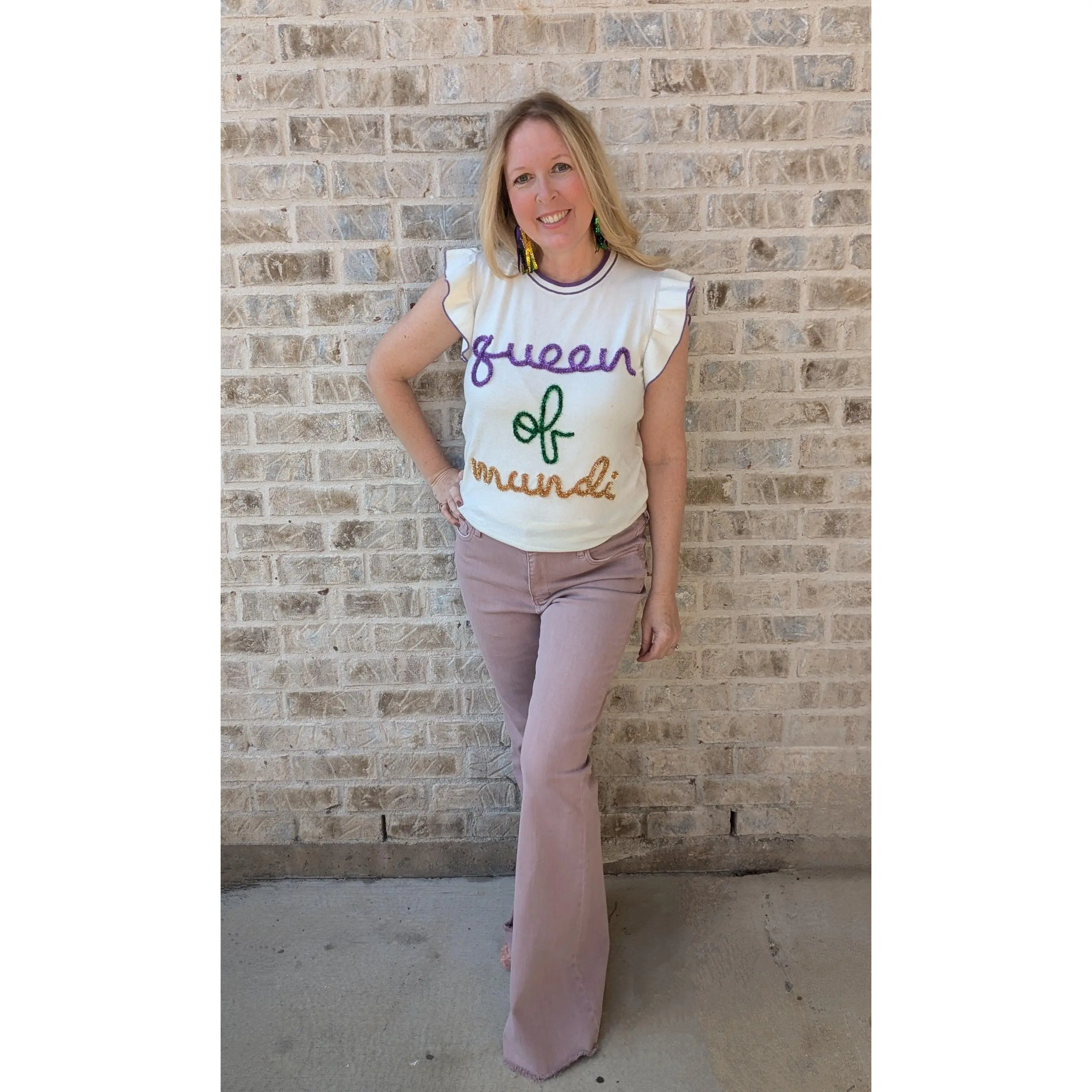 High-Rise Raw Hem Super Flare Jeans – Lavender