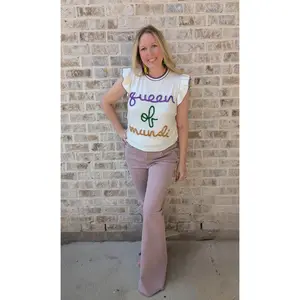 High-Rise Raw Hem Super Flare Jeans – Lavender