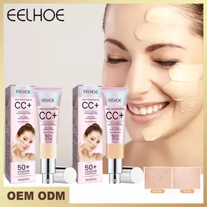 EELHOE Full Coverage Weightless Skin Fit Satin Glow Oil Control Waterproof Sweatproof Flawless BB Cream CC Makeup Buildable For All Skin Type - Silicone Smooth Compact