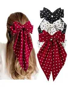 3pcs women's polka dot bow super cute hair clip set, fashionable hair accessories for the back of the head, suitable for afternoon tea, Mother's Day gifts, parties, music festivals, vacation outings, daily casual hair accessories
